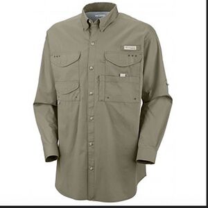 Columbia PFG Bonehead Long Sleeve Vented Fishing Shirt Men's 2XL Green Outdoors